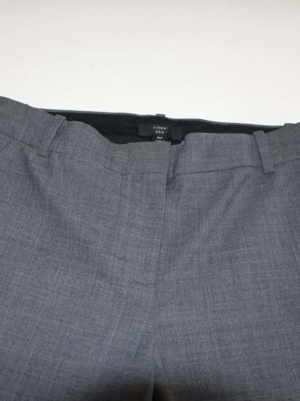 J. Crew Women's 365 Cropped Dress Pants Size 6 Petite Medium Gray Wool Blend 6P
